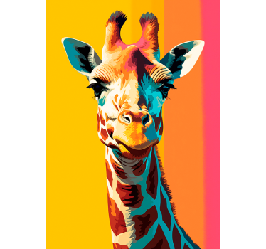 Poster de pop art retrato de girafa - TenStickers