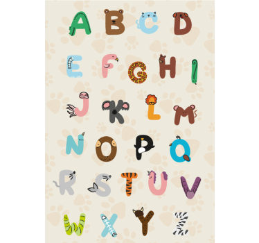 Poster infantil alfabeto animal - TenStickers