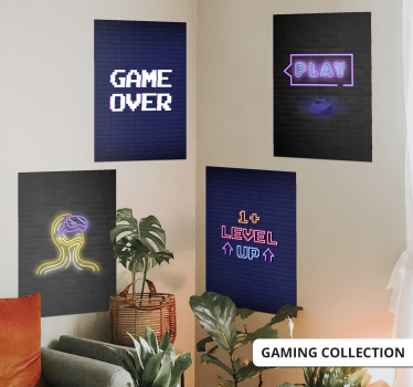 Poster decorativo gaming Game Over - TenStickers