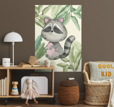 Poster guaxinin simpático para crianças - TenStickers
