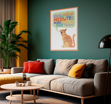 Poster infantil gatos miando - TenStickers