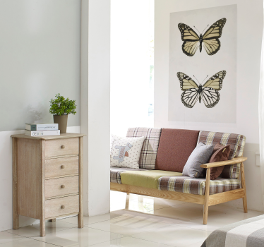Poster decorativo com borboletas vintage - TenStickers