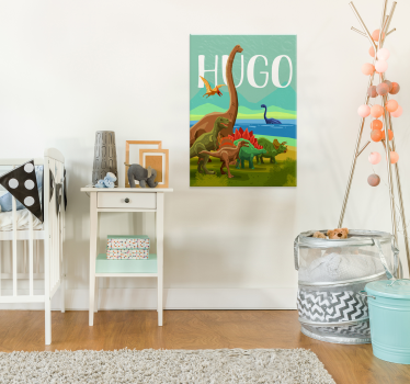 Poster Dinossauros com nome personalizado - TenStickers