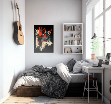 Poster arte lobo abstracto - TenStickers