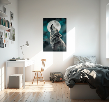 Poster de animais variados lobo uivando - TenStickers