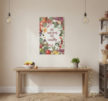 Poster cozinha 100% natural e saudável - TenStickers