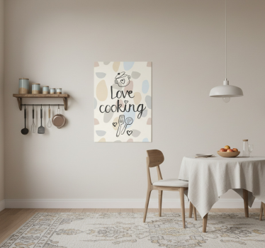 Poster cozinha amo cozinhar texto - TenStickers
