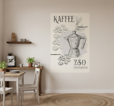 Poster cozinha café estampado - TenStickers