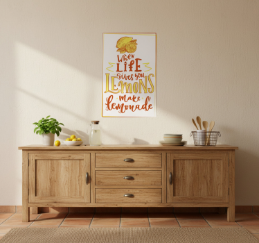 Poster cozinha citação de esboço de limão - TenStickers