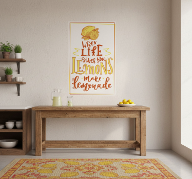 Poster cozinha citação em desenho de limão - TenStickers