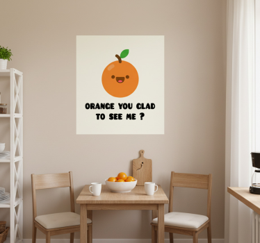Poster cozinha com frase engraçada e laranja - TenStickers