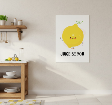 Poster cozinha com frase engraçada e limão amarelo - TenStickers