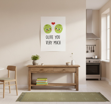 Poster cozinha com frase engraçada sobre azeitonas - TenStickers