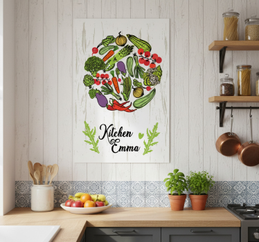 Poster cozinha com legumes - TenStickers