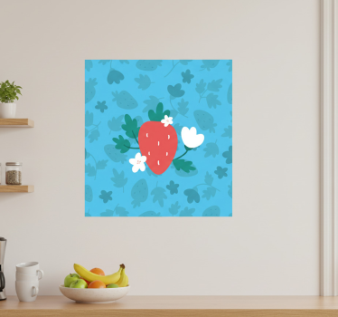 Poster cozinha com padrão de frutas e flores coloridas - TenStickers