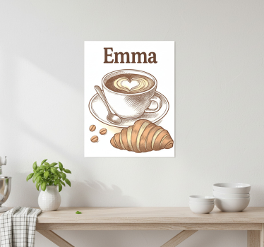 Poster cozinha design de café personalizado - TenStickers