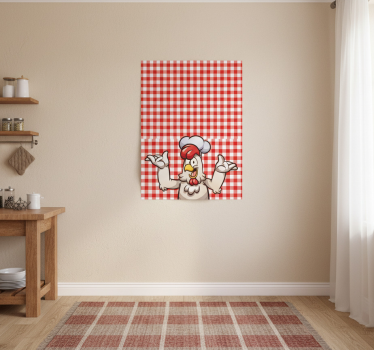 Poster cozinha frango cozinheiro em cartoon - TenStickers