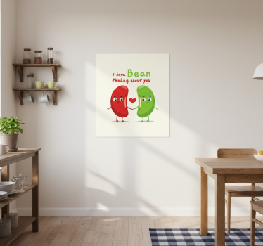 Poster cozinha frase engraçada com feijões - TenStickers