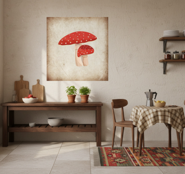 Poster cozinha ilustração de cogumelo amanita - TenStickers
