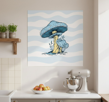 Poster cozinha ilustração de cogumelo azul - TenStickers