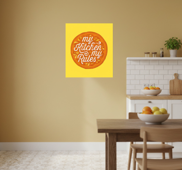 Poster cozinha laranja desenhado à mão - TenStickers