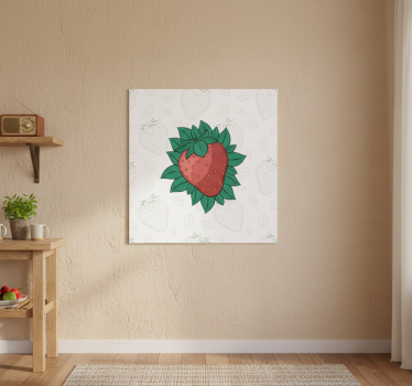 Poster cozinha morangos suculentos e folhas verdes - TenStickers