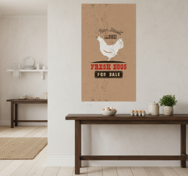 Poster cozinha ovos frescos de galinha branca - TenStickers
