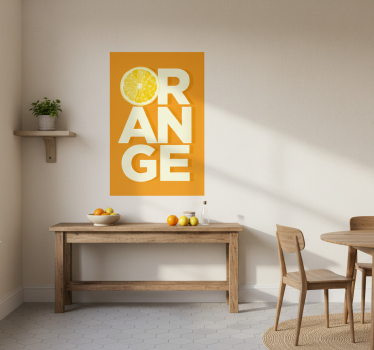 Poster cozinha texto laranja fatiado - TenStickers