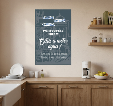 Poster cozinha tradução do ditado português idiota - TenStickers