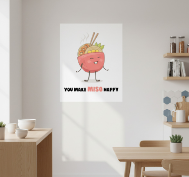 Poster cozinha você me faz feliz com trocadilho - TenStickers
