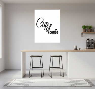 Poster cozinha xícara de café estilo minimalista - TenStickers