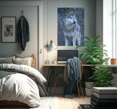 Poster de lobo na neve - TenStickers