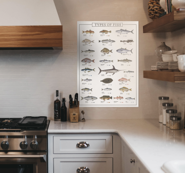 Poster de peixes marinhos com nomes - TenStickers