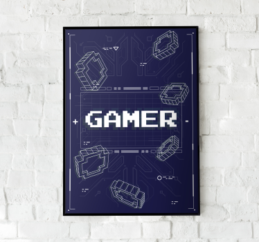 Pôster de videogame jogador retrô - TenStickers