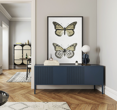 Poster decorativo com borboletas vintage - TenStickers