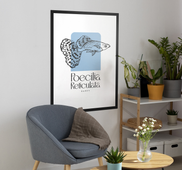 Poster decorativo de peixe guppy - TenStickers