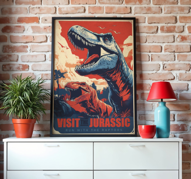 Poster de dinossauro visite o jurássico - TenStickers
