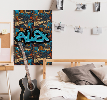 Poster Graffiti musical personalizado - TenStickers