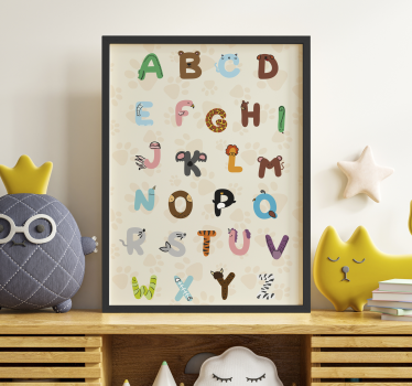 Poster infantil alfabeto animal - TenStickers