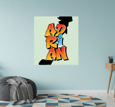 Poster juvenil arte do nome colorida - TenStickers