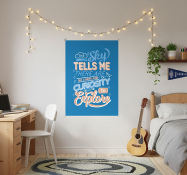 Poster juvenil com frase sobre curiosidade - TenStickers
