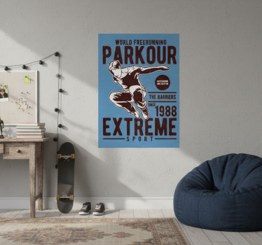Poster juvenil estilo parkour vintage - TenStickers