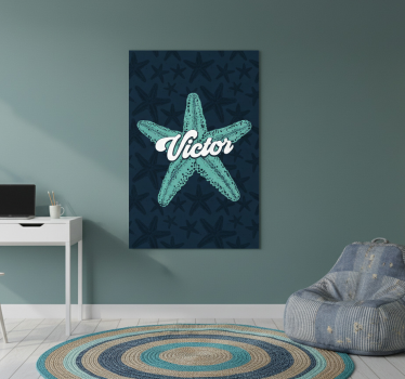 Poster juvenil estrelas do mar em tons de azul - TenStickers