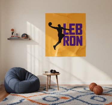 Poster juvenil lebron james jogando basquete estiloso - TenStickers