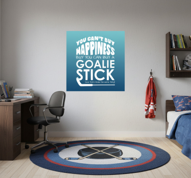 Poster juvenil não se pode comprar felicidade no hockey - TenStickers