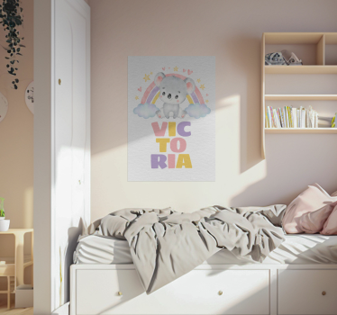 Poster infantil koala e arco-íris - TenStickers