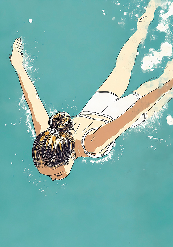 Poster desenho artístico nadador - TenStickers