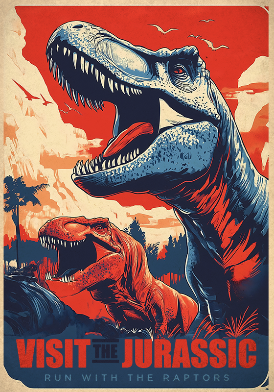 Poster de dinossauro visite o jurássico - TenStickers