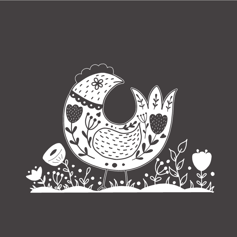 Poster cozinha galinhas orgulhosas com flores polonesas - TenStickers