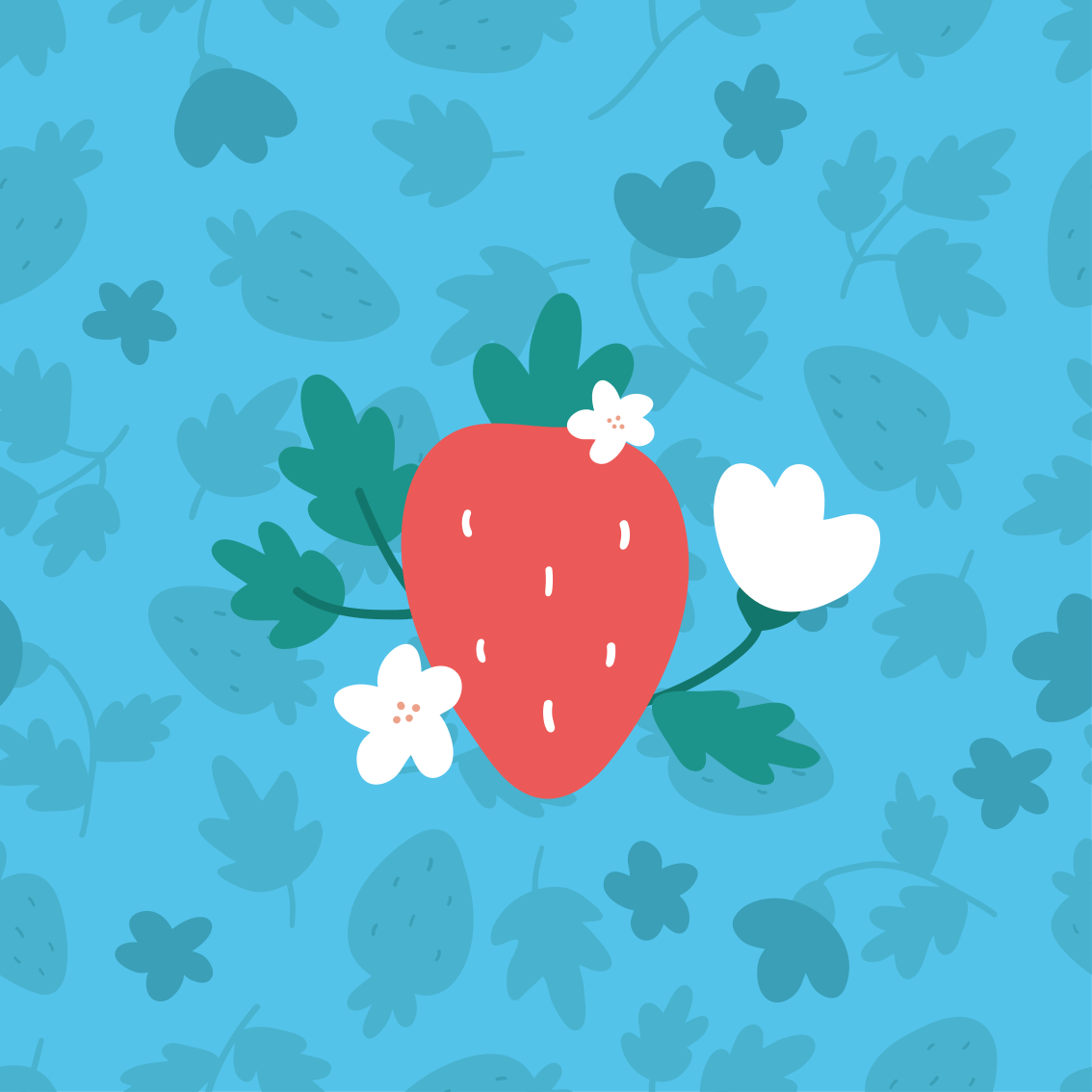 Poster cozinha com padrão de frutas e flores coloridas - TenStickers